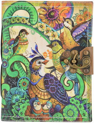 

Hare Krishna Handicrafts A5 Diary(Birds painting canvas handmade journal, Multicolor)