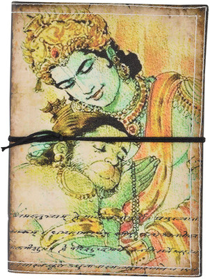 

Hare Krishna Handicrafts A5 Diary(Lord Ram Hanuman Milan Print canvas handmade paper diary journal notebook, Multicolor)