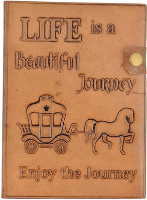 

Hare Krishna Handicrafts Regular Diary(Life is a beautiful jorney emboss leather handmade paper diary, Tan)