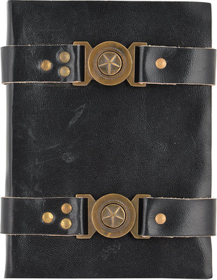 

Hare Krishna Handicrafts Regular Diary(Handmade black leather diary with two antique closer, Black)