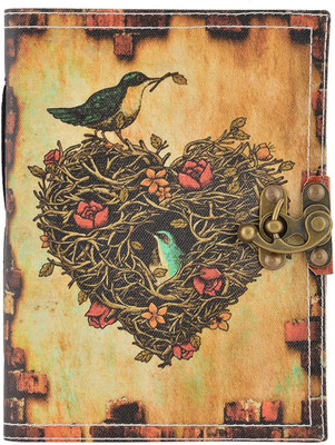 

Hare Krishna Handicrafts A5 Diary(Bird with nest antique print canvas diary with lock, Multicolor)