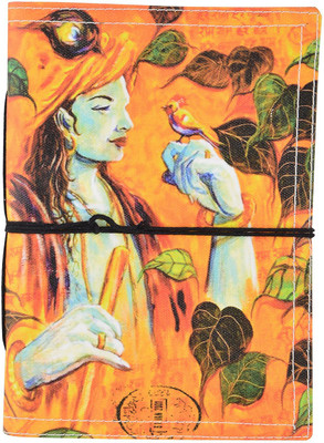 

Hare Krishna Handicrafts A5 Diary(Lord Krishna with birds painting canvas handmade paper diary, Multicolor)