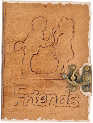 

Hare Krishna Handicrafts Regular Diary(Friends eco friendly Handmade paper leather diary wth deckledge corner, Tan)