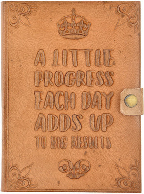 

Hare Krishna Handicrafts Regular Diary(English Quote embossed leather handicraft diary, Tan)
