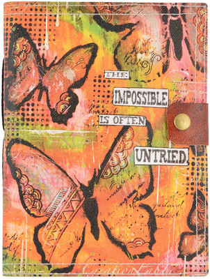 

Hare Krishna Handicrafts A5 Diary(Butterfly antique print canvas handmade journal diary, Multicolor)