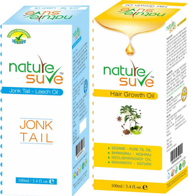 

nature sure Combo pack of Jonk Tail ( Leech Oil) 100ml and Hair Growth Oil - 100ml Hair Oil(200 ml)