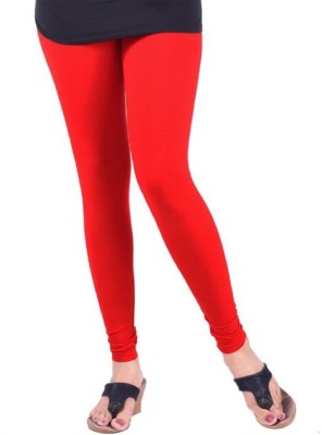 Atabz Churidar  Ethnic Wear Legging(Red, Solid)