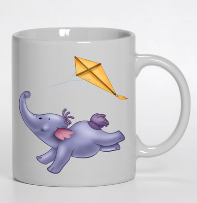 

PIXART Cute Elephant cartoon Ceramic Mug(250 ml), White