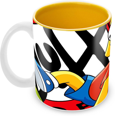 

Tuelip Printed Simpsons Duff Tea & Coffee 350 ML Ceramic Mug(350 ml), Yellow