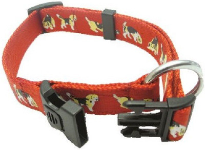 

SICONS Dog Collar Sicons Nylon Medium adjustable Dog Print 3/4 inch Plain Dog Collar Charm(Multicolor, Round)