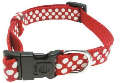 

SICONS Dog Collar Sicons Nylon Medium adjustable Polka Dot Print 3/4 inch Plain Dog Collar Charm(Multicolor, Round)