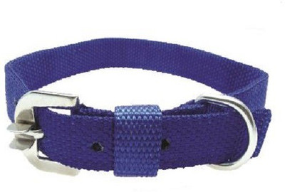 

SICONS Dog Collar Sicons Nylon Large Adjustable Plain Blue 1 inch Plain Dog Collar Charm(Blue, Round)