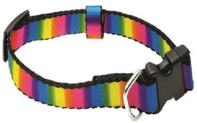 

SICONS Dog Collar Sicons Nylon Small adjustable Multi Color 15mm Plain Dog Collar Charm(Multicolor, Round)