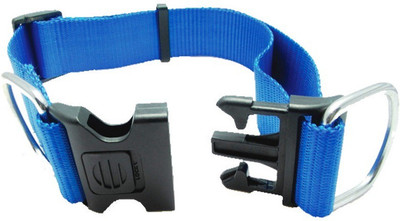 

SICONS Dog Collar Sicons Nylon XL Adjustable Plain Blue 1.25 inch Plain Dog Collar Charm(Blue, Round)