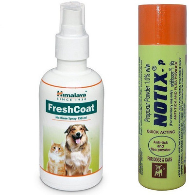 

Himalaya Flea and Tick Himalaya No Rinse Fresh Coat 150 ml With Notix Anti-Tick Powder 100 GM By Pawsitively Pet Care Dog Shampoo(150 ml)