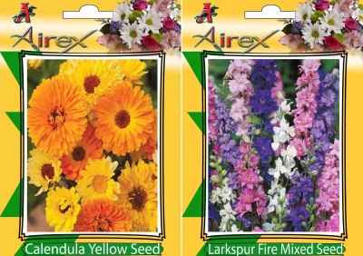 Airex Calendula Yellow, Larkspur Fire Mixed Seed(20 per packet)