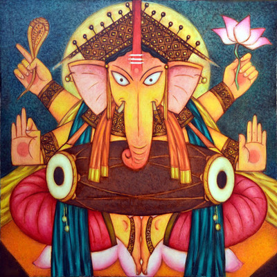 

Indian Art Painting Collection - Ganesha Paintings - Modern Ganesha Art - Premium Quality Large Poster Paper Print(24 inch X 18 inch)