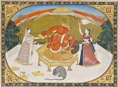 

Indian Art Painting Collection - Ganesha Paintings - Ganesha miniature Paintings - Premium Quality Large Poster Paper Print(24 inch X 18 inch)
