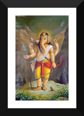 

Indian Art Painting Collection - Ganesha Paintings - Bal Ganesha - Premium Quality Framed Poster Paper Print(17 inch X 12 inch)