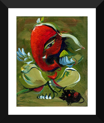 

Indian Art Painting Collection - Ganesha Paintings - Abstract Art - Omkara Ganpati - Premium Quality Framed Poster Paper Print(17 inch X 12 inch)