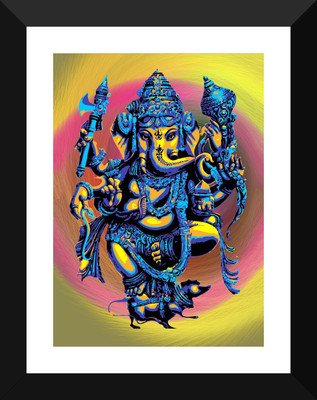 

Indian Art Painting Collection - Ganesha Paintings - Modern Art - Mangalamurti Mahaganpati - Premium Quality Framed Poster Paper Print(17 inch X 12 inch)