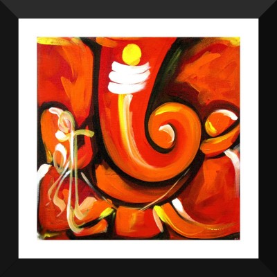 

Indian Art Painting Collection - Ganesha Paintings - Rakta Ganpati - Premium Quality Framed Poster Paper Print(17 inch X 12 inch)