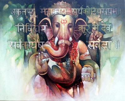 

Indian Art Painting Collection - Ganesha Paintings - Divine Ganesha - Premium Quality Large Poster Paper Print(24 inch X 18 inch)
