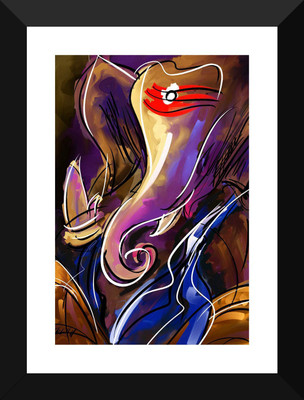 

Indian Art Painting Collection - Ganesha Paintings - Abstract Art - MahaGanpati Vinayak - Premium Quality Framed Poster Paper Print(17 inch X 12 inch)