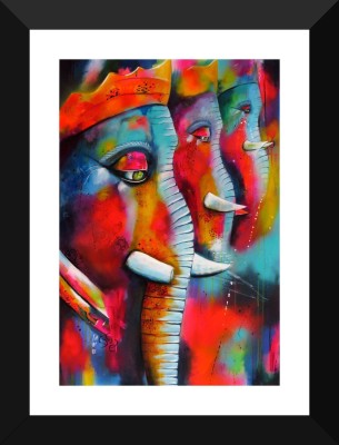 

Indian Art Painting Collection - Ganesha Paintings - Abstract Art - Ekdant Ganpati - Premium Quality Framed Poster Paper Print(17 inch X 12 inch)