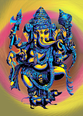 

Indian Art Painting Collection - Ganesha Paintings - Modern Art - Mangalamurti Mahaganpati - Premium Quality Poster Paper Print(17 inch X 12 inch)