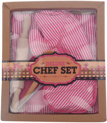 

Darling Toys Deluxe Chef Set Apron with Stripes, Multi Color