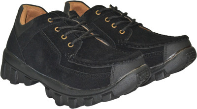 

Tumbler Big Size Suede Leather Black Casuals For Men(Black