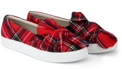 

Bootico and Co. Red Scottish Bow Sneaker Sneakers For Women(Red