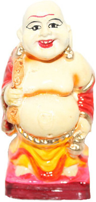 

Sarvsiddhi Terracotta Laughing Buddha Showpiece With Money Potli For Wealth And success Decorative Showpiece - 11 cm(Terracotta, Multicolor)