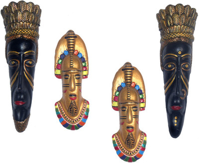 

Rasoh village hand artz handmade sainkik jungliee combo decorative wall hanging Decorative Showpiece - 29 cm(Terracotta, Multicolor)