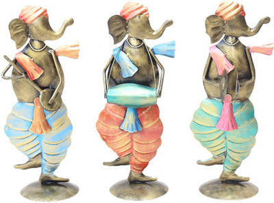 

Apkamart Handicraft Musician Ganesh Showpiece - Decorative Human Figurines for Table Decor and Gifts Decorative Showpiece - 40 cm(Iron, Multicolor)