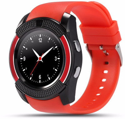 

ESTAR Presenting Bluetooth Smartwatch With Sim-Card Support Red Smartwatch(Red Strap Free Size)