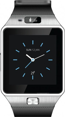 

ESTAR Presenting Bluetooth Smartwatch With Sim-Card Support Silver Smartwatch(Black Strap Free Size)