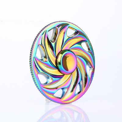 

Krypton Shinning Galaxy Rainbow Circle Metal Fidget Hand Spinner Mini 2 Mint Spin Toy(Multicolor)