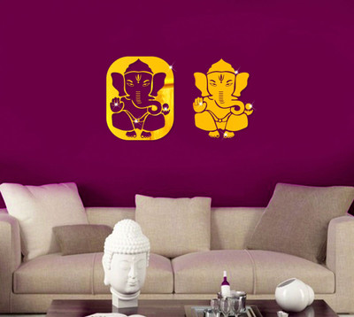 

naveed arts  Acrylic sticker Sticker(Pack of 2, Gold