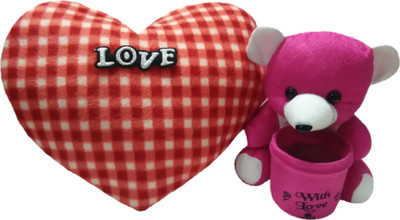 

Aparshi Trendy 40 cm Heart and 18 cm Teddy pen holder (Combo pack of 2) HP2 - 40 cm(Multicolor)