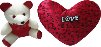 

Aparshi Lovable 50 cm heart and 24 cm Teddy soft toy (Combo pack of 2) LHT1 - 50 cm(Multicolor)