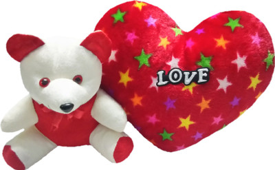 

Aparshi Lovable 50 cm heart and 24 cm Teddy soft toy (Combo pack of 2) LHT8 - 50 cm(Multicolor)