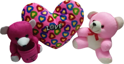

Aparshi 24 cm Teddy, 40 cm Heart and 18 cm Penholder (Combo pack of 3)THP2 - 40 cm(Multicolor)