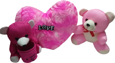 

Aparshi Lovely 50 cm Heart, 24 cm teddybear and 18 cm Penholder (Combo pack of 3)ALHP4 - 50 cm(Multicolor)