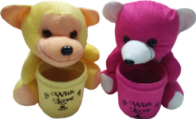 

Aparshi Trendy Monkey and Teddy stuffed soft pen holder (Pack of 2) - 18 cm(Multicolor)