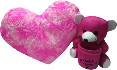 

Aparshi Designer 50 cm heart and 18 cm Teddy pen stand (Combo pack of 2) DHP6 - 50 cm(Multicolor)