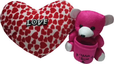 

Aparshi Designer 50 cm heart and 18 cm Teddy pen stand (Combo pack of 2) DHP7 - 50 cm(Multicolor)