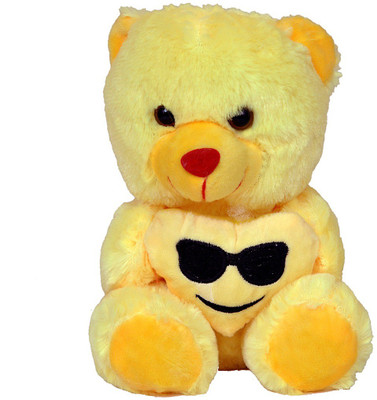 

Pingaksh Crafty Collection Yellow teddy with Smily Heart 22CM - 22 cm(White)