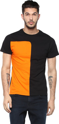 Veirdo Solid Men Round Neck Black T-Shirt